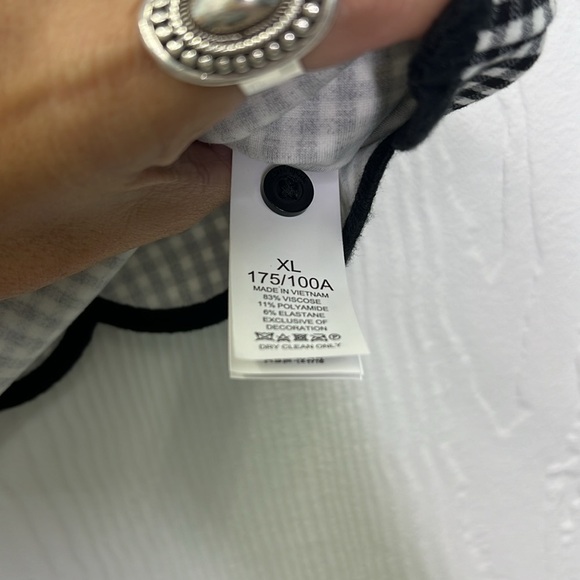 Kate Spade - NWT Jazzy Gingham Scalloped Ponte Short Sleeve Top Size XL - Picture 10 of 14
